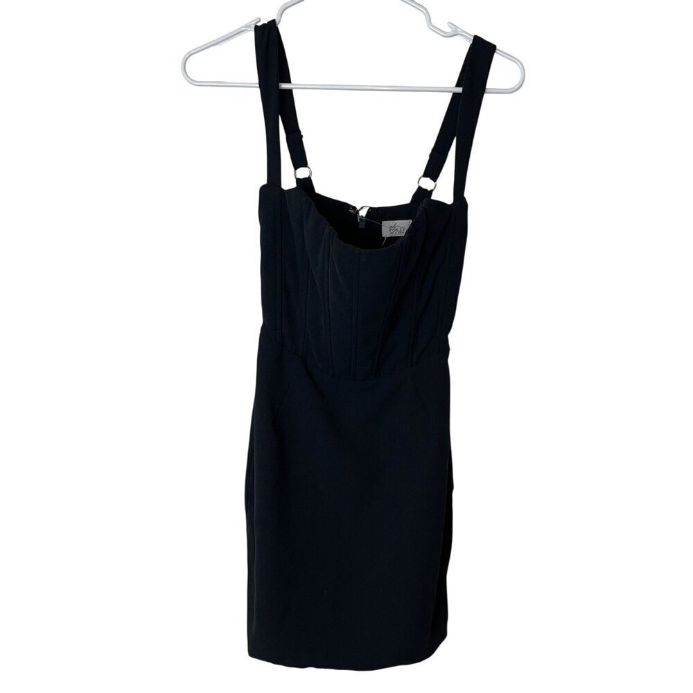 Ladies Oh Polly Corset Dress Size 8 Black Boned Going Out Mini Dress 2